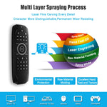 G7V Pro 2.4GHz Fly Air Mouse LED retroilluminazione tastiera wireless telecomando con giroscopio per Android TV Box/PC, supporto voce intelligente