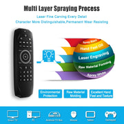 G7V Pro 2.4GHz Fly Air Mouse LED retroilluminazione tastiera wireless telecomando con giroscopio per Android TV Box/PC, supporto voce intelligente