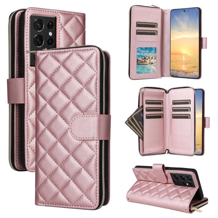 Custodia in pelle con fibbia e cerniera per Samsung Galaxy S21 5G