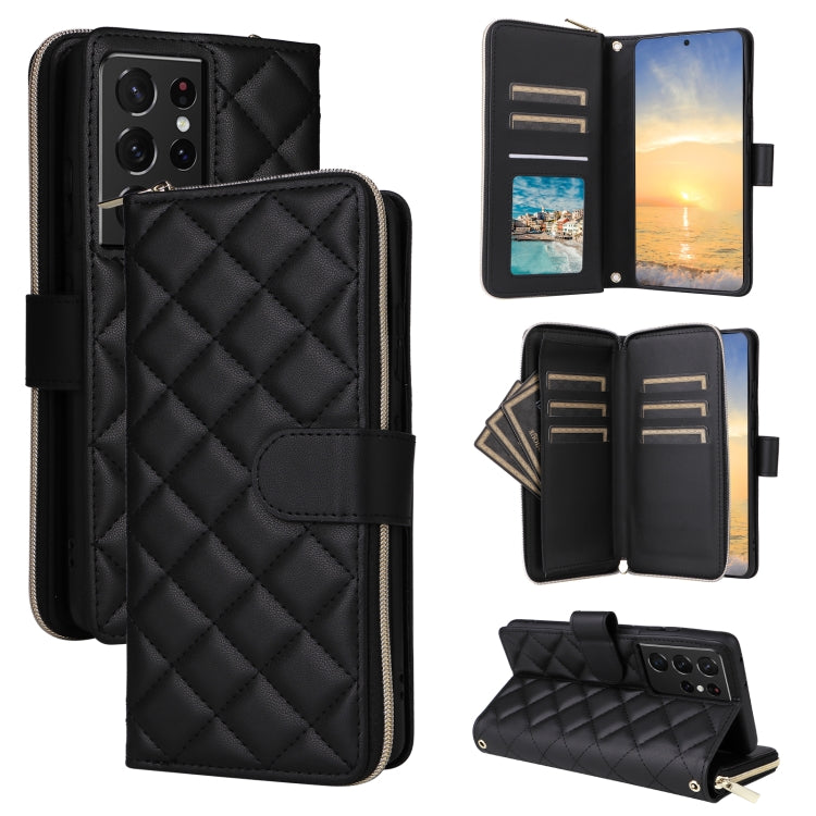 Custodia in pelle con fibbia e cerniera per Samsung Galaxy S21 5G