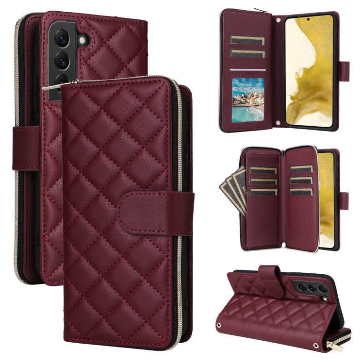 Custodia in pelle con fibbia a torre e cerniera per Samsung Galaxy S22 Ultra 5G
