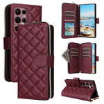 Custodia in pelle con fibbia a torre e cerniera per Samsung Galaxy S22 Ultra 5G