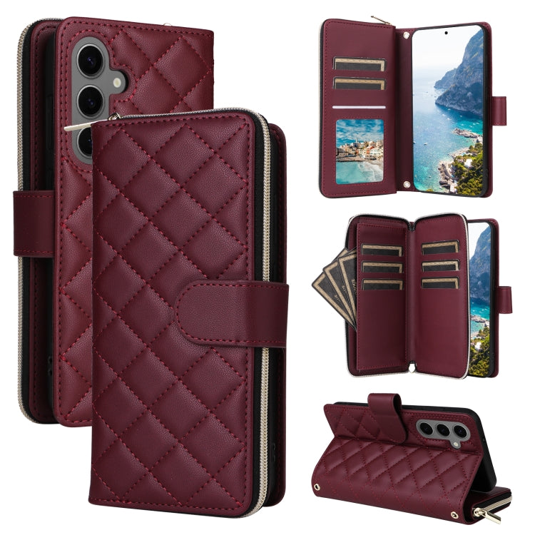 Custodia in pelle con fibbia e cerniera per Samsung Galaxy S24 FE 5G