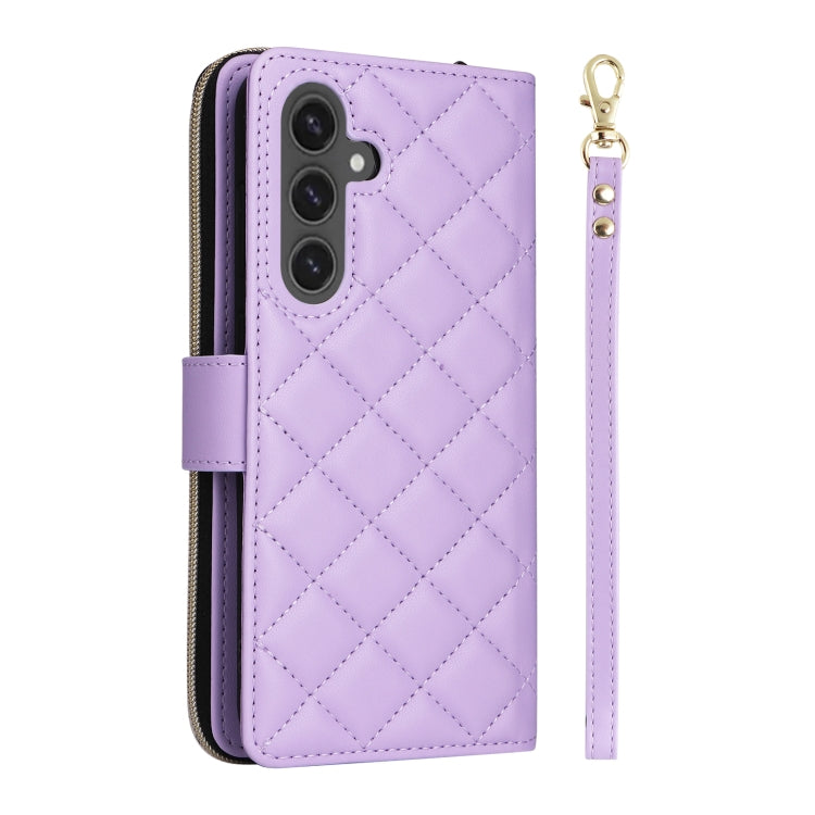 Custodia in pelle con fibbia e cerniera per Samsung Galaxy S24 FE 5G