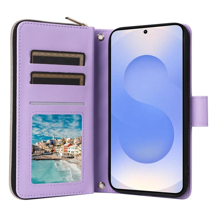 Custodia in pelle con fibbia a torre e cerniera per Samsung Galaxy S25 Edge 5G