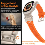 Cinturino per orologio in TPU con connettore in acciaio inossidabile, For Apple Watch Series 9 45mm
