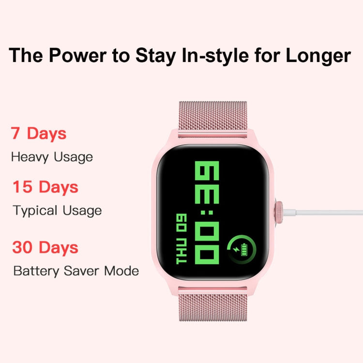 Lo smartwatch con schermo TFT da 2,01 pollici LEMFO LT10 supporta chiamate Bluetooth/monitoraggio della salute, Steel Strap, Silicone Strap