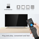 G21 2.4GHz Fly Air Mouse LED retroilluminazione tastiera wireless telecomando con giroscopio per Android TV Box/PC, supporto voce intelligente, Blue