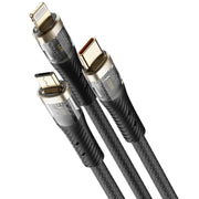 Cavo dati di ricarica rapida USB-C/Type-C 3 in 1 ROCK G20 da 1,5 m 100 W