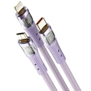 Cavo dati di ricarica rapida USB-C/Type-C 3 in 1 ROCK G20 da 1,5 m 100 W