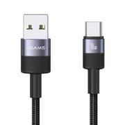 Cavo dati USAMS SJ718 3A da USB a USB-C/Type-C in lega di alluminio, lunghezza: 1,2 m, SJ718
