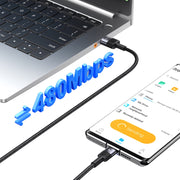 Cavo dati USAMS SJ718 3A da USB a USB-C/Type-C in lega di alluminio, lunghezza: 1,2 m, SJ718