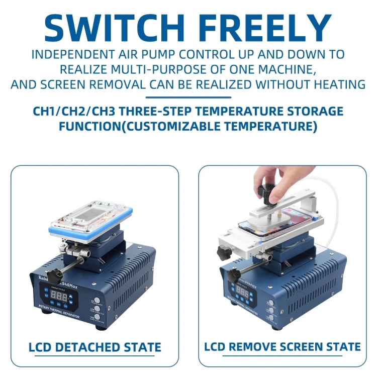 Kaisi 946 Max Dual Vacuum Pump LCD Separator Rotary Thermal Machine, US Plug, EU Plug, UK Plug