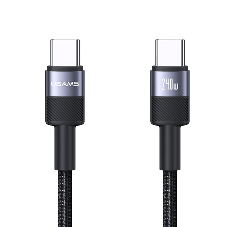 USAMS SJ727 Cavo dati in lega di alluminio da USB-C/Type-C a USB-C/Type-C da 240 W, lunghezza: 1,2 m, SJ727