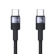 USAMS SJ727 Cavo dati in lega di alluminio da USB-C/Type-C a USB-C/Type-C da 240 W, lunghezza: 1,2 m, SJ727