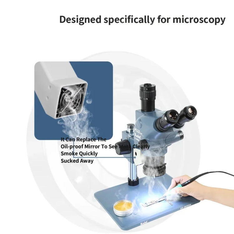 Ventola di scarico fumi ad angoli regolabili Kaisi MaT adatta per microscopi serie 6565/7045/7050, Kaisi MaT