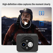 D8 1080P Telecamera con illuminazione per registrazione video con sensore di movimento a LED montata sulla testa, D8