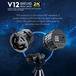 Fotocamera a specchio portatile per esterni con oculare per telescopio HD V12 2K WiFi, V12