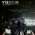 Fotocamera a specchio portatile per esterni con oculare per telescopio HD V12 2K WiFi, V12
