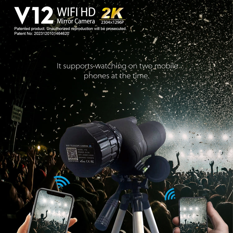 Fotocamera a specchio portatile per esterni con oculare per telescopio HD V12 2K WiFi, V12