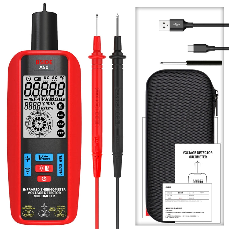 Multimetro digitale BSIDE A50 con test temperatura a infrarossi