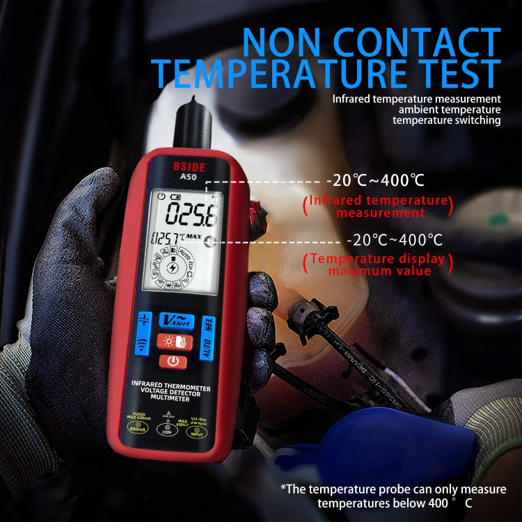 Multimetro digitale BSIDE A50 con test temperatura a infrarossi
