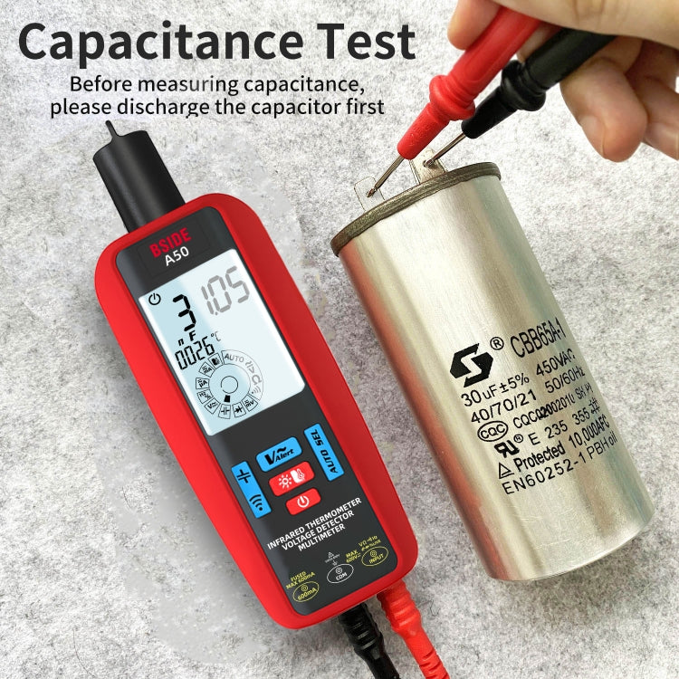 Multimetro digitale BSIDE A50 con test temperatura a infrarossi