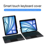 Custodia per tablet in pelle con tastiera Bluetooth staccabile intelligente con retroilluminazione/slot per penna, For iPad Pro 13 2024, For iPad Air 13 2024, For iPad Air 11 2024, For iPad Pro 11 2024, For iPad 10.9 2022, For iPad 10.2 2021           ...