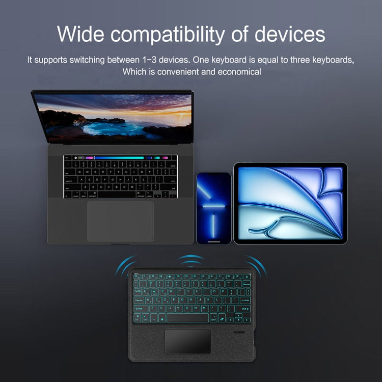 Custodia per tablet in pelle con tastiera Bluetooth staccabile intelligente con retroilluminazione/slot per penna, For iPad Pro 13 2024, For iPad Air 13 2024, For iPad Air 11 2024, For iPad Pro 11 2024, For iPad 10.9 2022, For iPad 10.2 2021           ...