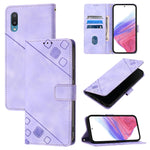 Custodia in pelle goffrata con portafoglio per Samsung Galaxy Xcover 5