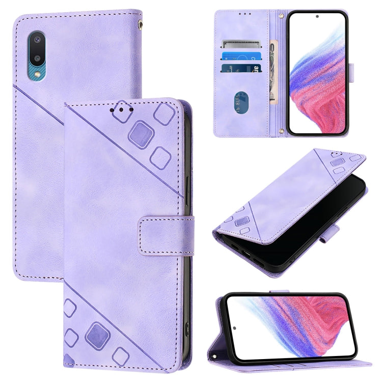Custodia in pelle goffrata con portafoglio per Samsung Galaxy Xcover 5