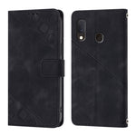 Custodia in pelle goffrata con portafoglio per Samsung Galaxy A10e e A20e