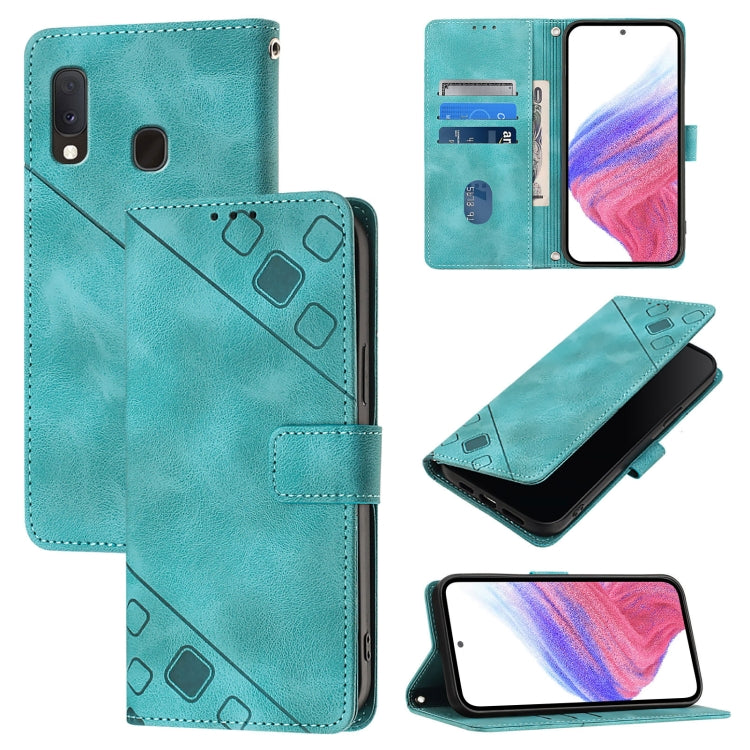 Custodia in pelle goffrata con portafoglio per Samsung Galaxy A10e e A20e