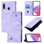 Custodia in pelle goffrata con portafoglio per Samsung Galaxy A10e e A20e