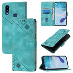 Custodia in pelle goffrata con portafoglio per Samsung Galaxy A10s e M01s
