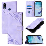 Custodia in pelle goffrata con portafoglio per Samsung Galaxy A10s e M01s