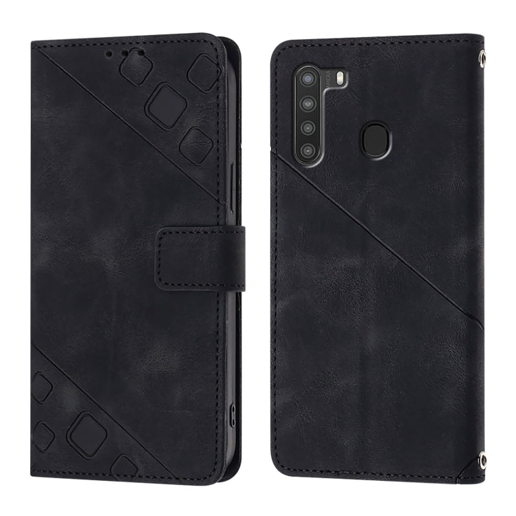 Custodia per telefono in pelle goffrata Skin Feel, For Samsung Galaxy A21 EU, For Samsung Galaxy A01 EU, For Samsung Galaxy A91 / M80s / S10 Lite, For Samsung Galaxy A81 / Note10 Lite