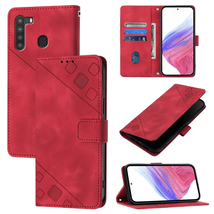 Custodia per telefono in pelle goffrata Skin Feel, For Samsung Galaxy A21 EU, For Samsung Galaxy A01 EU, For Samsung Galaxy A91 / M80s / S10 Lite, For Samsung Galaxy A81 / Note10 Lite
