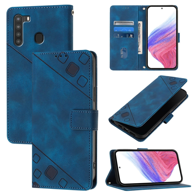 Custodia per telefono in pelle goffrata Skin Feel, For Samsung Galaxy A21 EU, For Samsung Galaxy A01 EU, For Samsung Galaxy A91 / M80s / S10 Lite, For Samsung Galaxy A81 / Note10 Lite