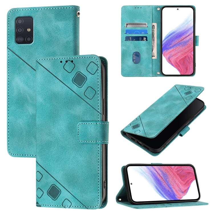 Custodia in pelle goffrata con portafoglio per Samsung Galaxy A71