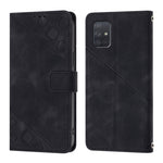 Custodia in pelle goffrata con portafoglio per Samsung Galaxy A71