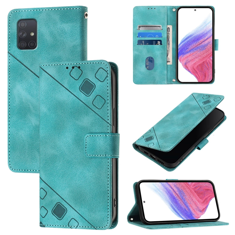 Custodia in pelle goffrata con portafoglio per Samsung Galaxy A71