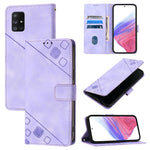 Custodia in pelle goffrata con portafoglio per Samsung Galaxy A10s e M01s