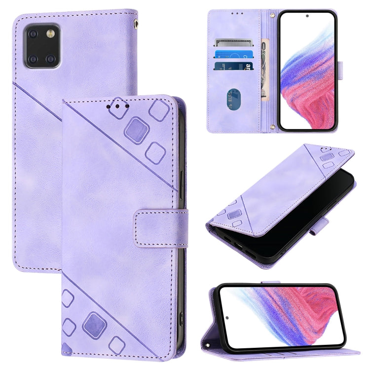 Custodia per telefono in pelle goffrata Skin Feel, For Samsung Galaxy A21 EU, For Samsung Galaxy A01 EU, For Samsung Galaxy A91 / M80s / S10 Lite, For Samsung Galaxy A81 / Note10 Lite