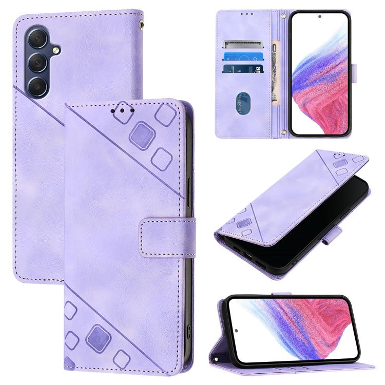 Custodia in pelle goffrata con portafoglio per Samsung Galaxy M34 5G e F34 5G