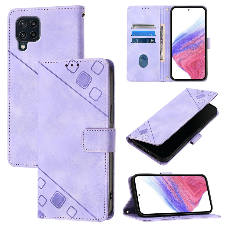 Custodia in pelle goffrata con portafoglio per Samsung Galaxy M34 5G e F34 5G