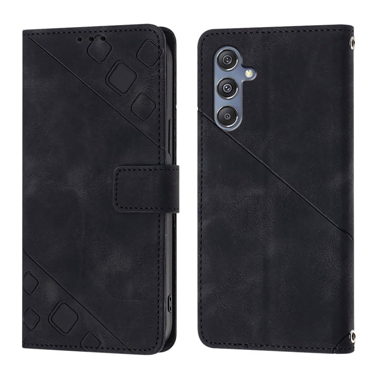 Custodia in pelle goffrata con portafoglio per Samsung Galaxy M34 5G e F34 5G