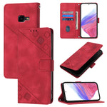Custodia in pelle goffrata con portafoglio per Samsung Galaxy A10e e A20e