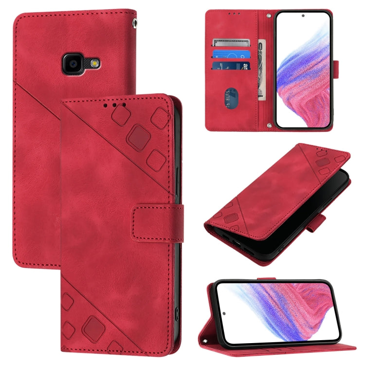 Custodia in pelle goffrata con portafoglio per Samsung Galaxy A10e e A20e