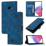 Custodia in pelle goffrata con portafoglio per Samsung Galaxy A10e e A20e